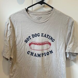 J. Crew Cream Dog T-Shirt - Hot Dog Champion